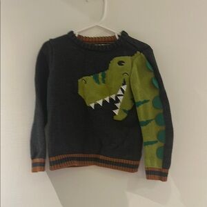 Green and Gray Dinosaur Graphic Hoodie